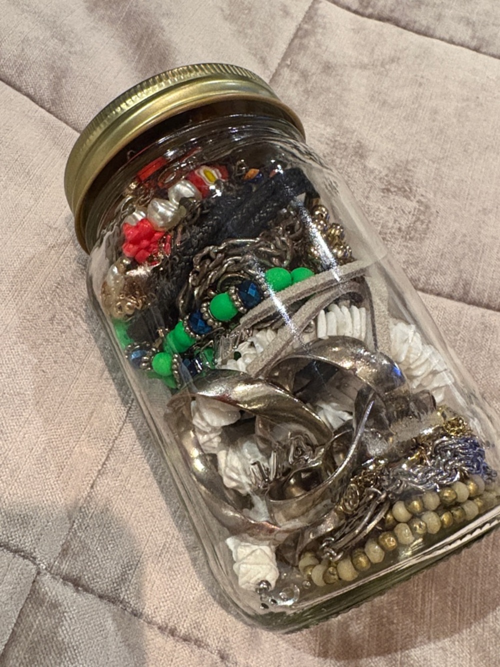 Vintage Mason Jar of Necklaces - Picture 3 of 6